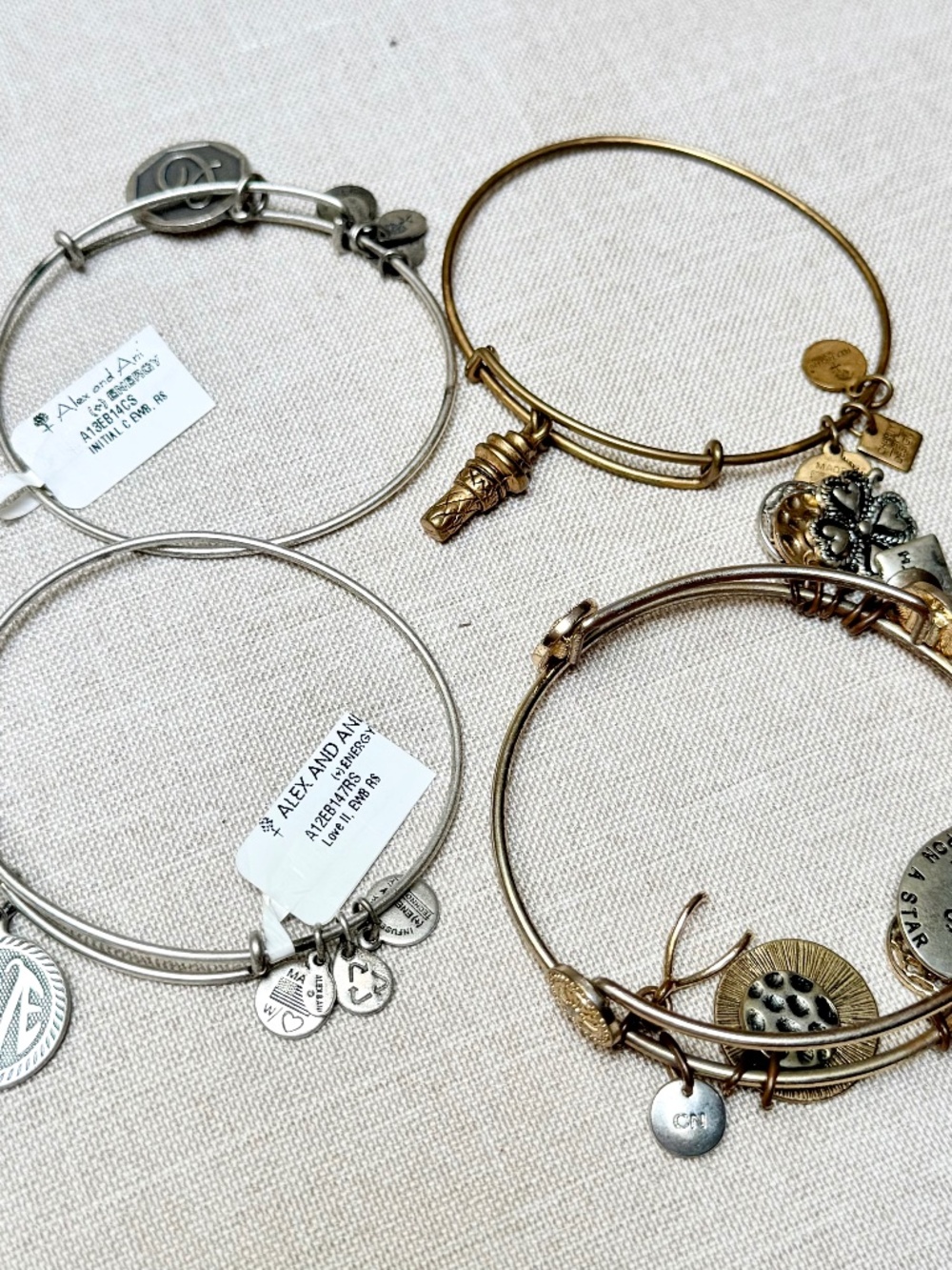 Alex and Ani Energy Bracelet Collection Set of 4 Gold and Silver